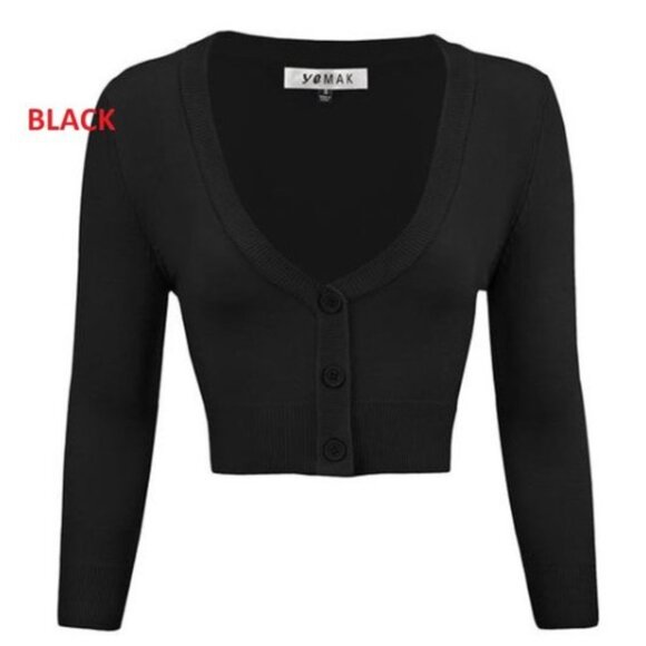 Cardigan Sweater Retro Vintage pinup styles rocabilly black XL - Picture 2 of 2